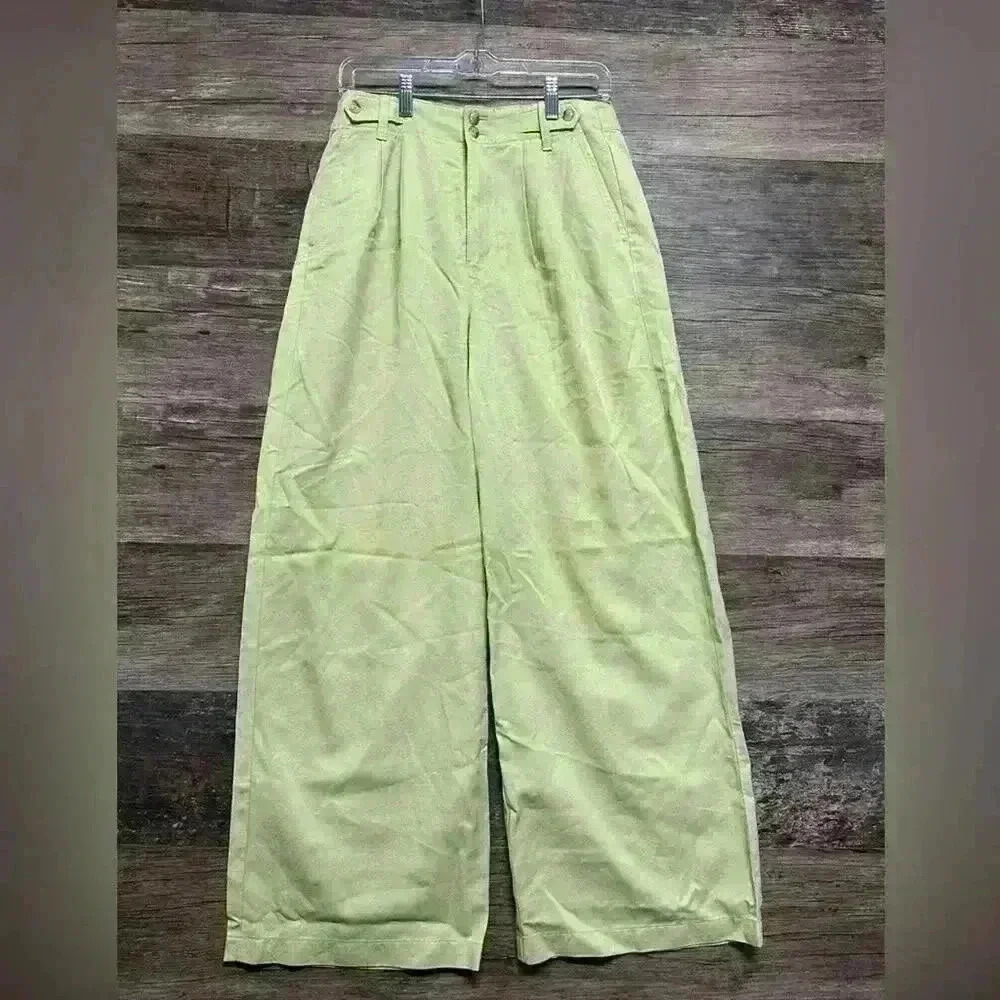 Madewell The Harlow Wide-Leg Pants Green women’s Size 6